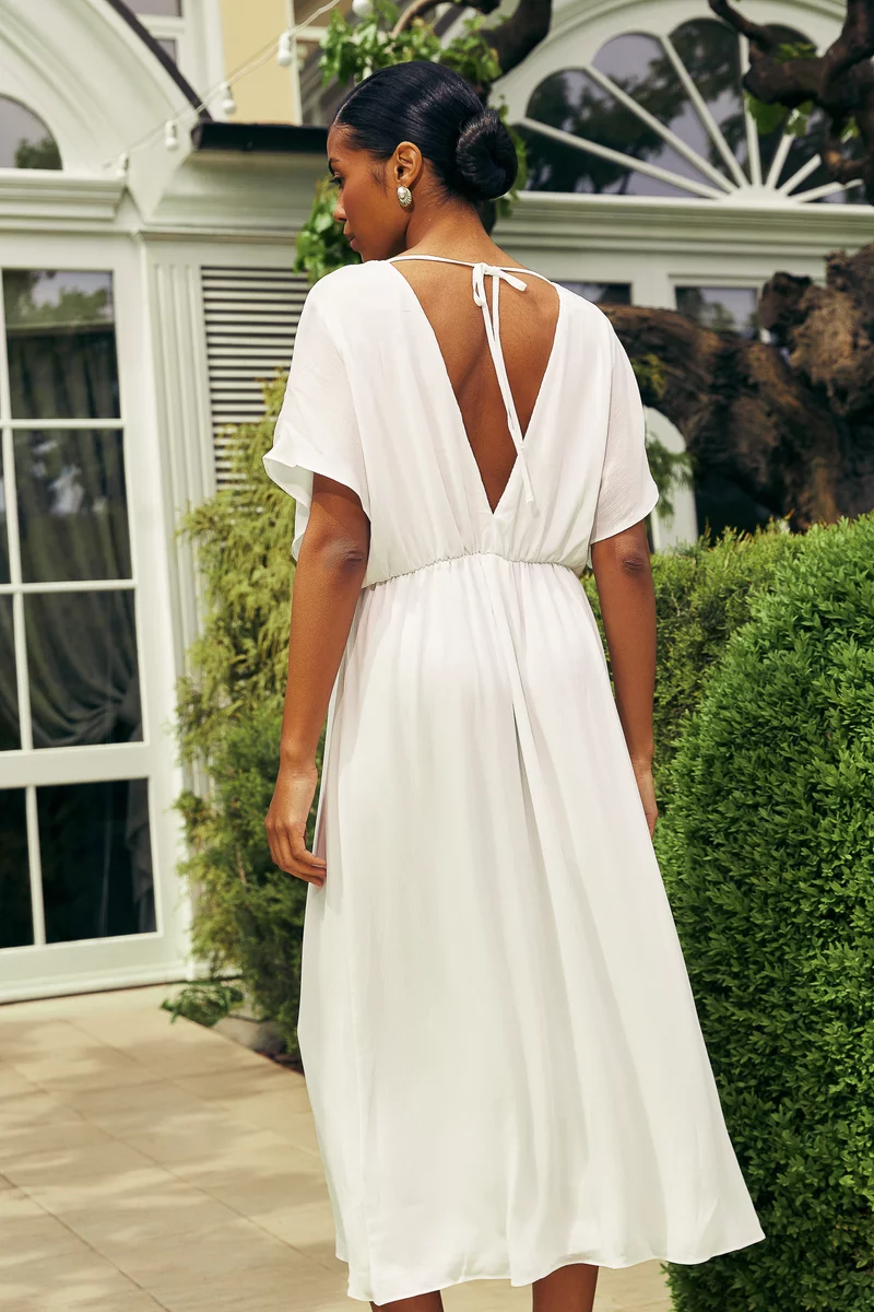 White chiffon maxi dress photo 4