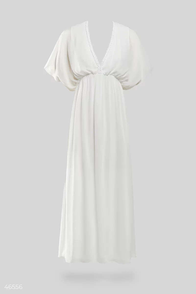Біла шифонова сукня максі  фотографія 5