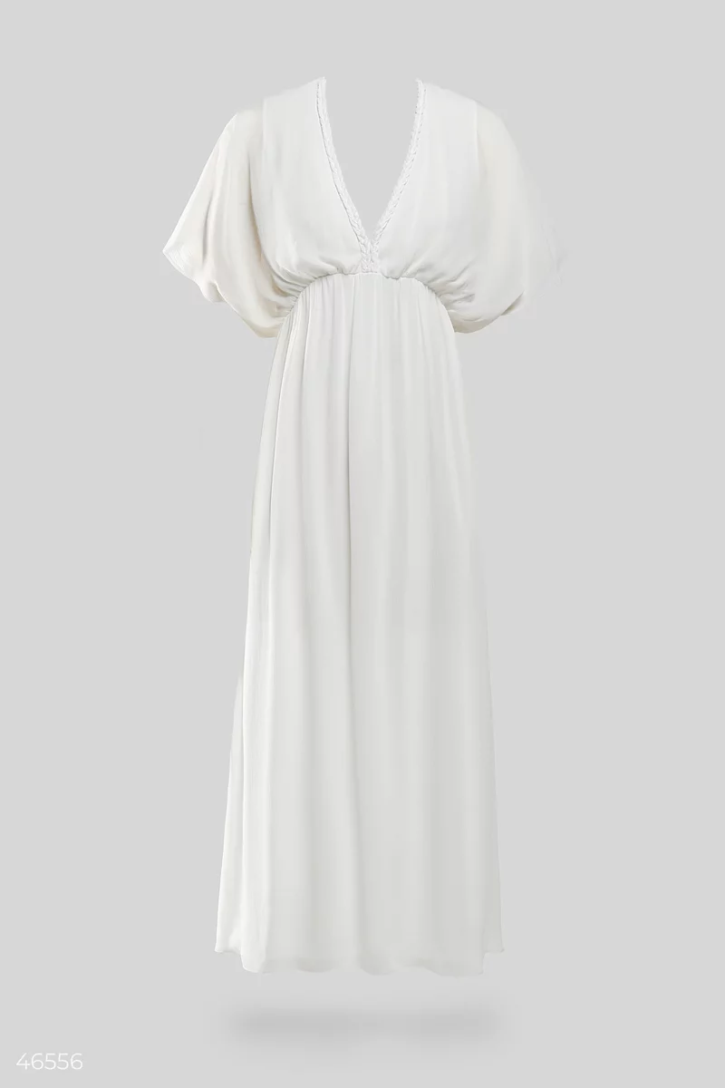 White chiffon maxi dress photo 5