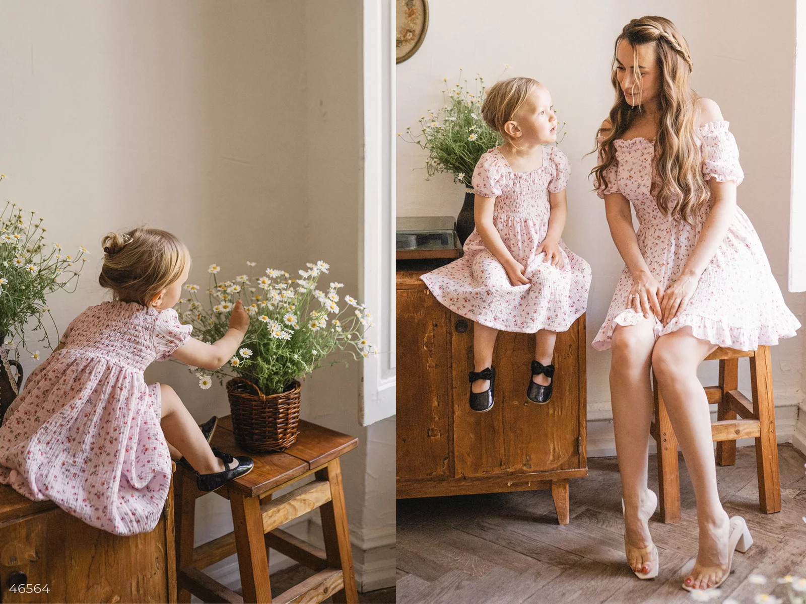 Розовое детское платье из натурального муслина фотография 1