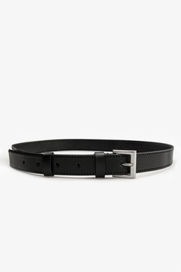 Basic black genuine leather belt photo 2