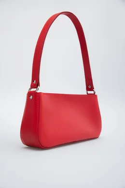 Red trapeze bag made of genuine leather (№ 46582) ♡ Gepur