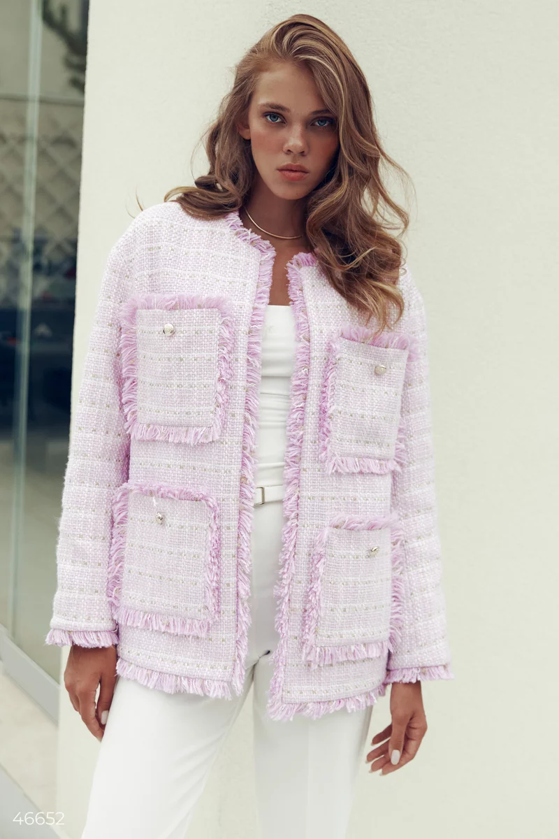 Lilac oversized straight cut jacket photo 1