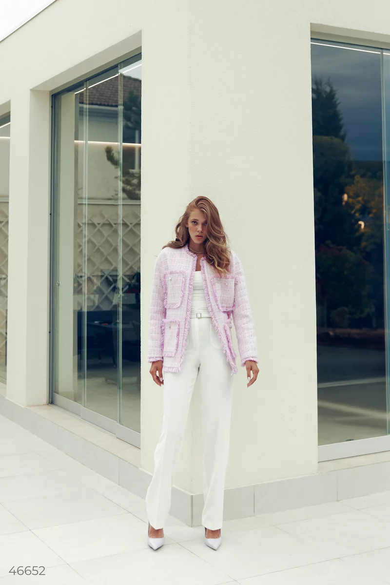 Lilac oversized straight cut jacket photo 3