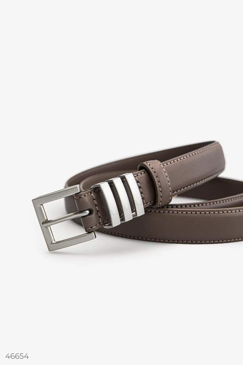 Powder leather belt with square buckle photo 1