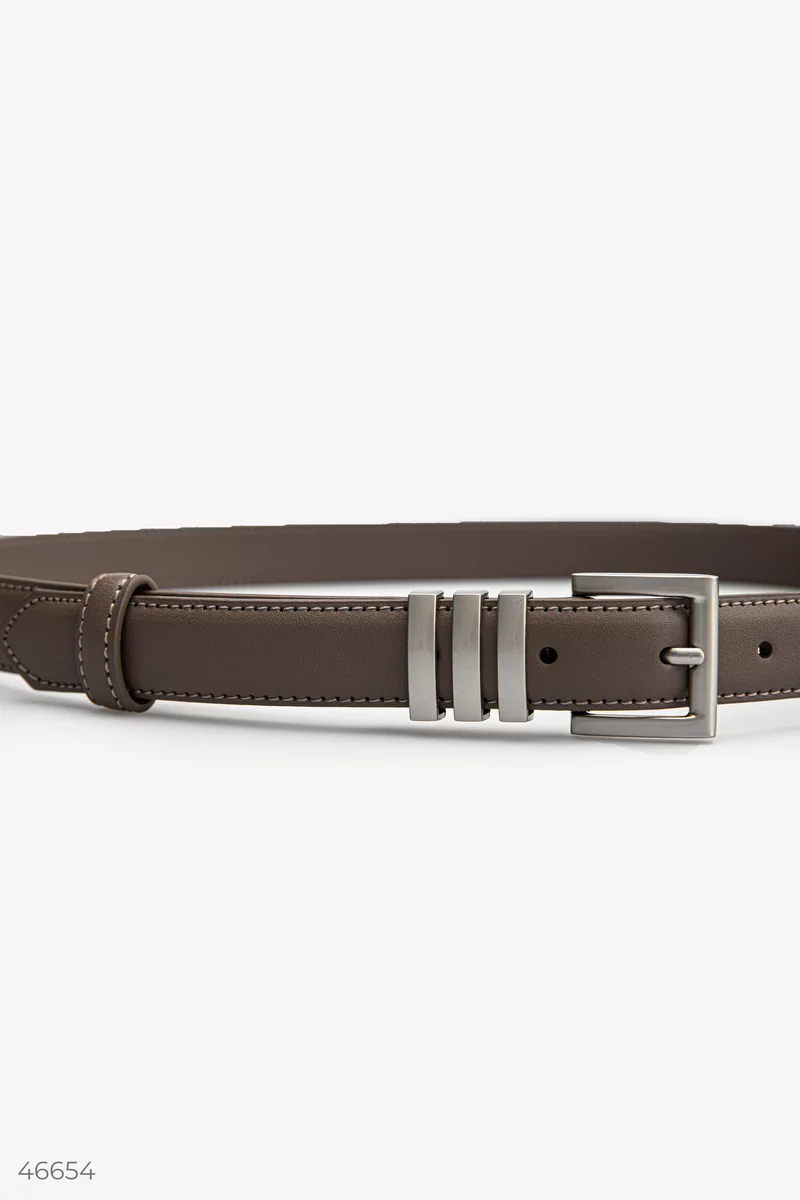 Powder leather belt with square buckle photo 3