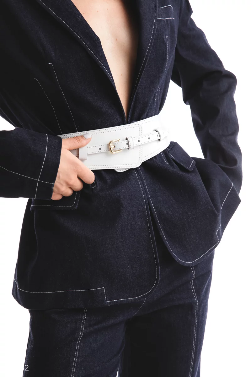 White leather belt-corset 2 in 1 photo 2
