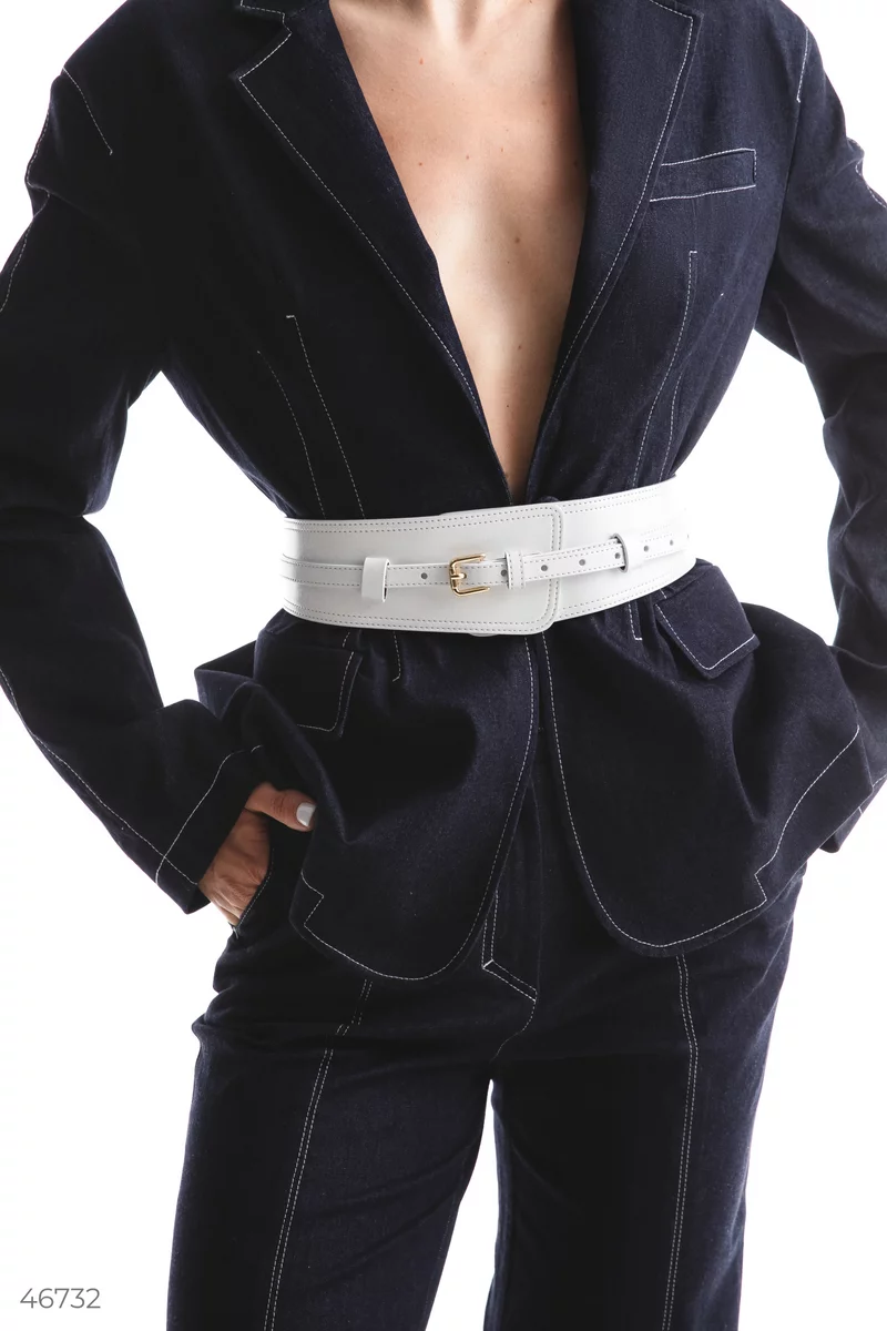 White leather belt-corset 2 in 1 photo 3