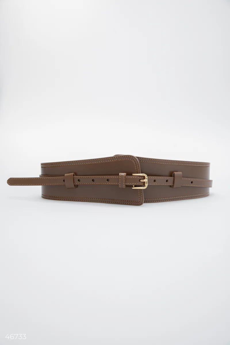 Brown leather belt-corset 2 in 1 photo 4