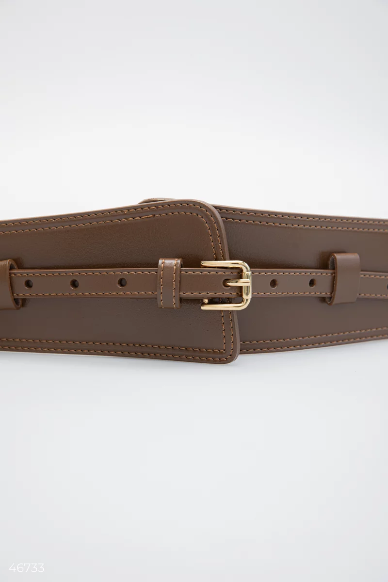 Brown leather belt-corset 2 in 1 photo 5