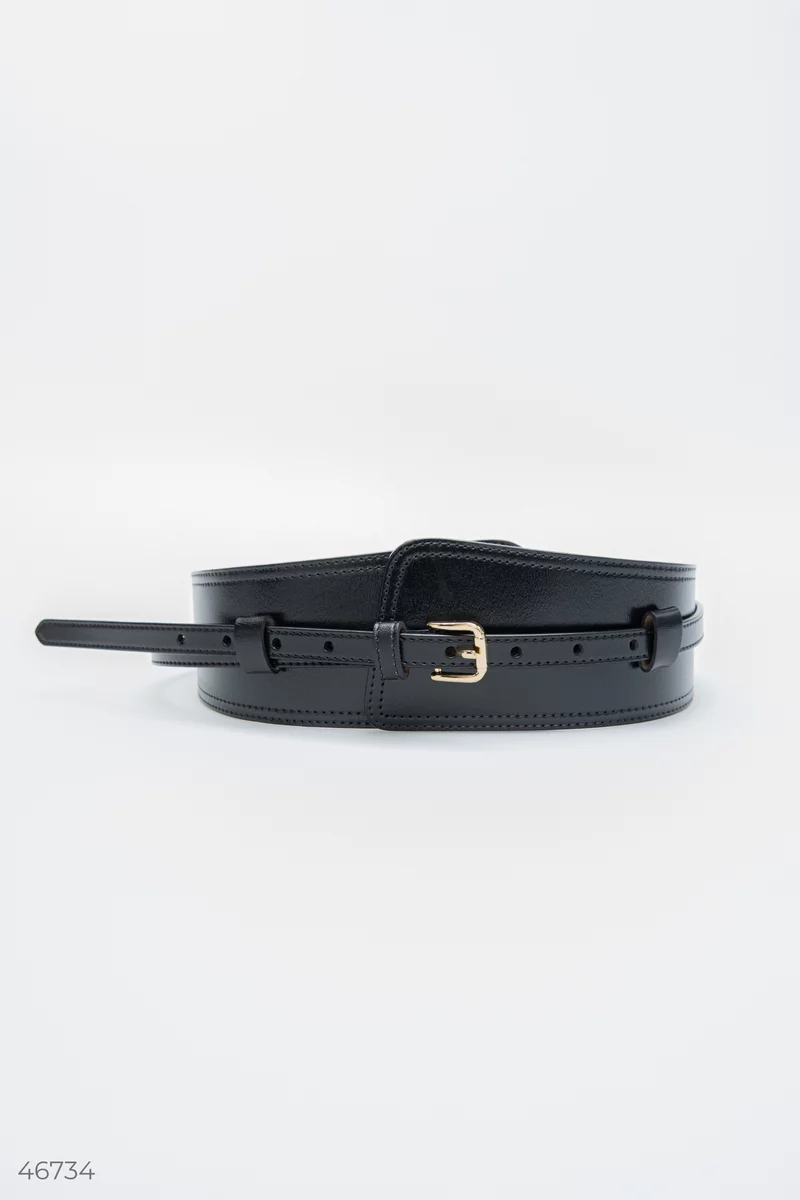 Black leather belt-corset 2 in 1 photo 4