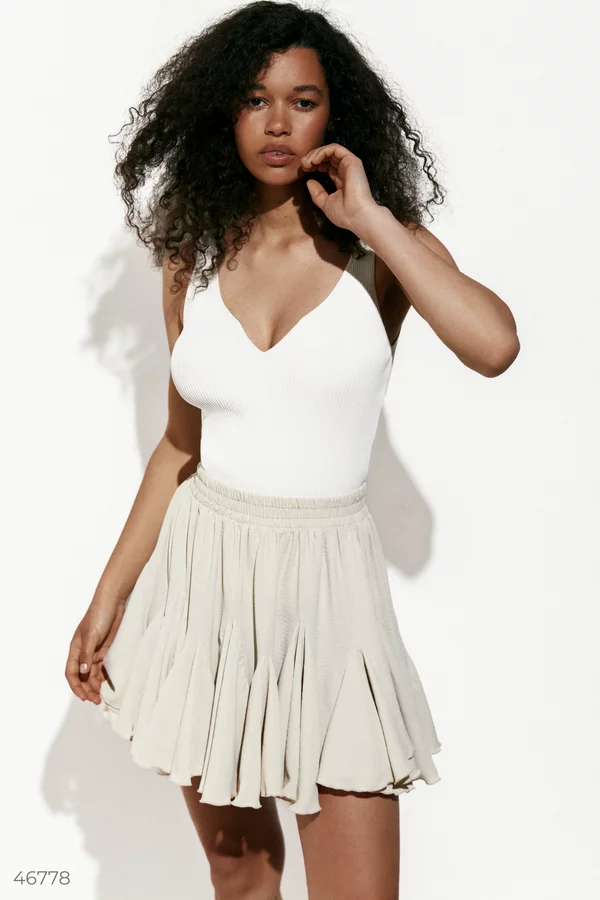 andmary Emma pocket mini skirt beige - メルカリ