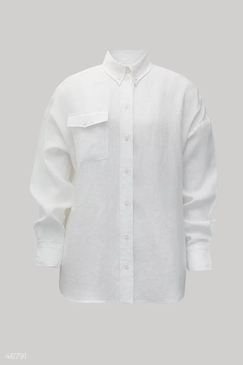 Milk shirt made of 100% linen photo 4