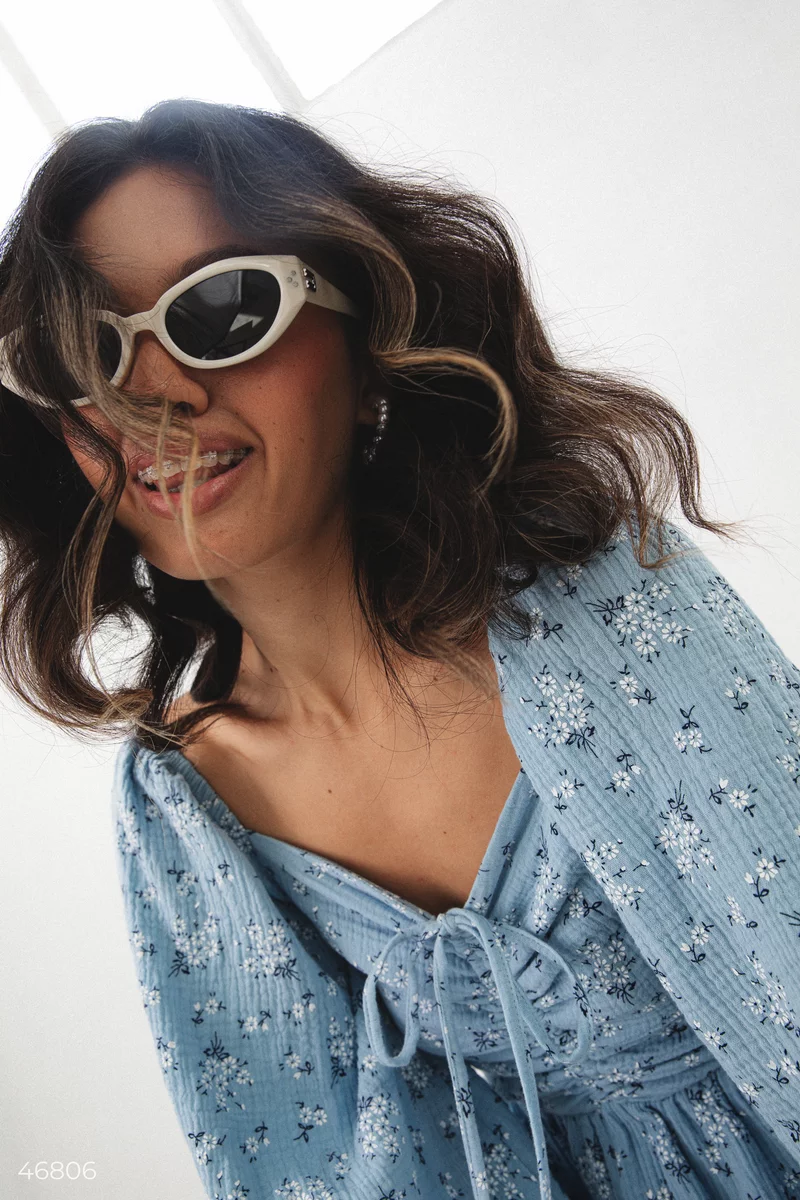 Молочные солнцезащитные очки с овальными линзами фотография 3