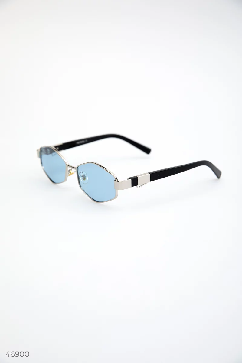 Голубые солнцезащитные очки геометрия фотография 3