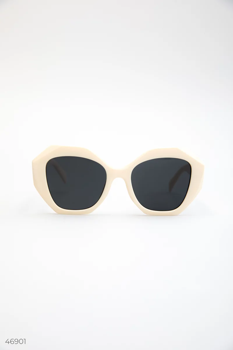 Белые солнцезащитные очки с оправой фотография 2