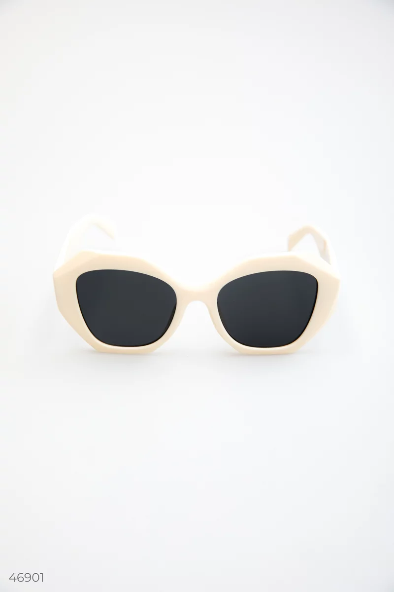 Белые солнцезащитные очки с оправой фотография 3