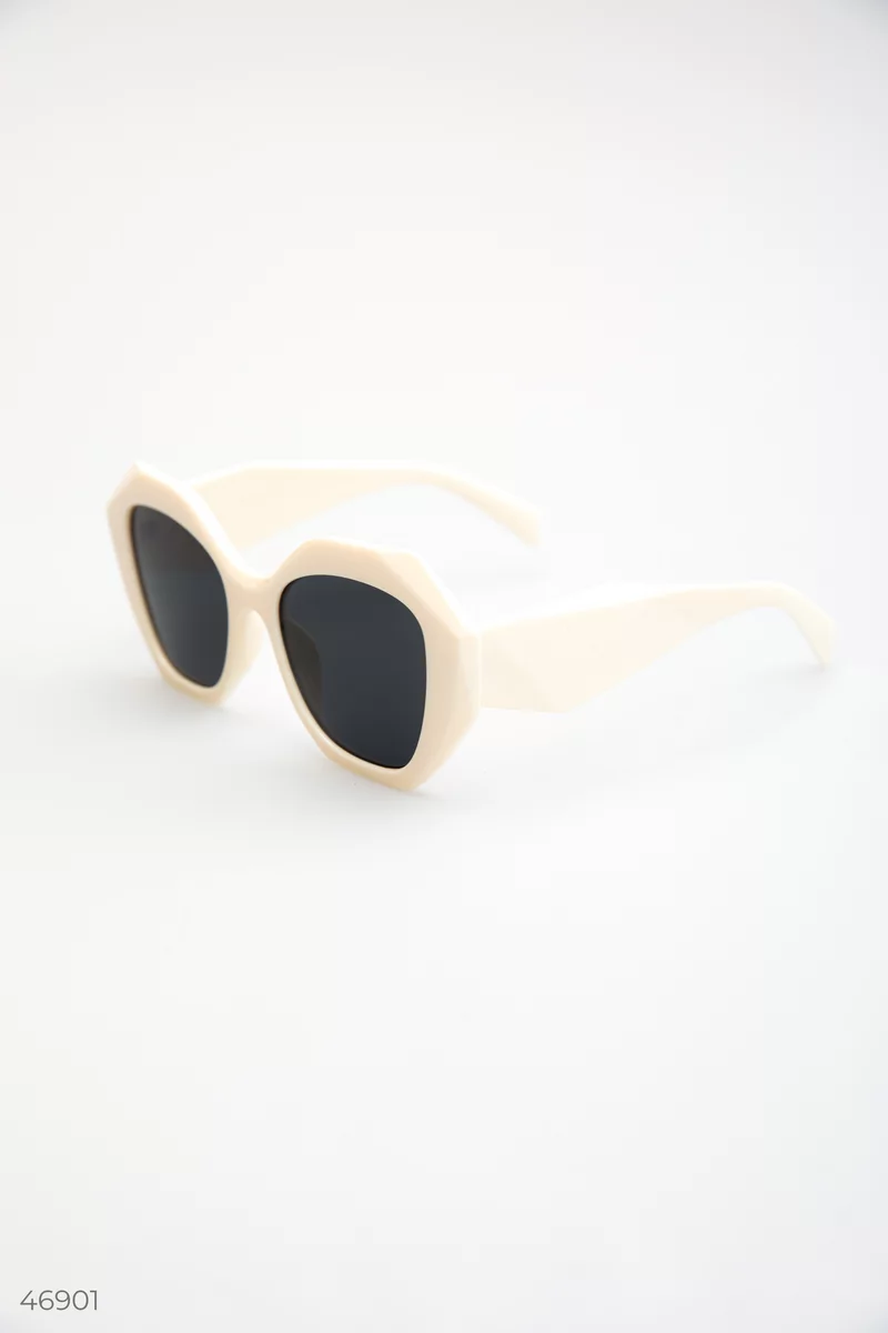 Белые солнцезащитные очки с оправой фотография 4