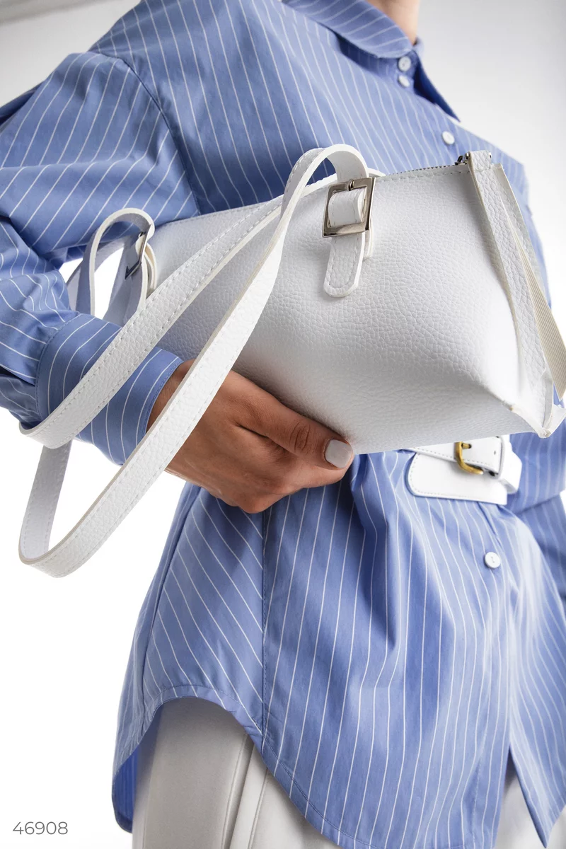White eco-leather bag with one compartment photo 3