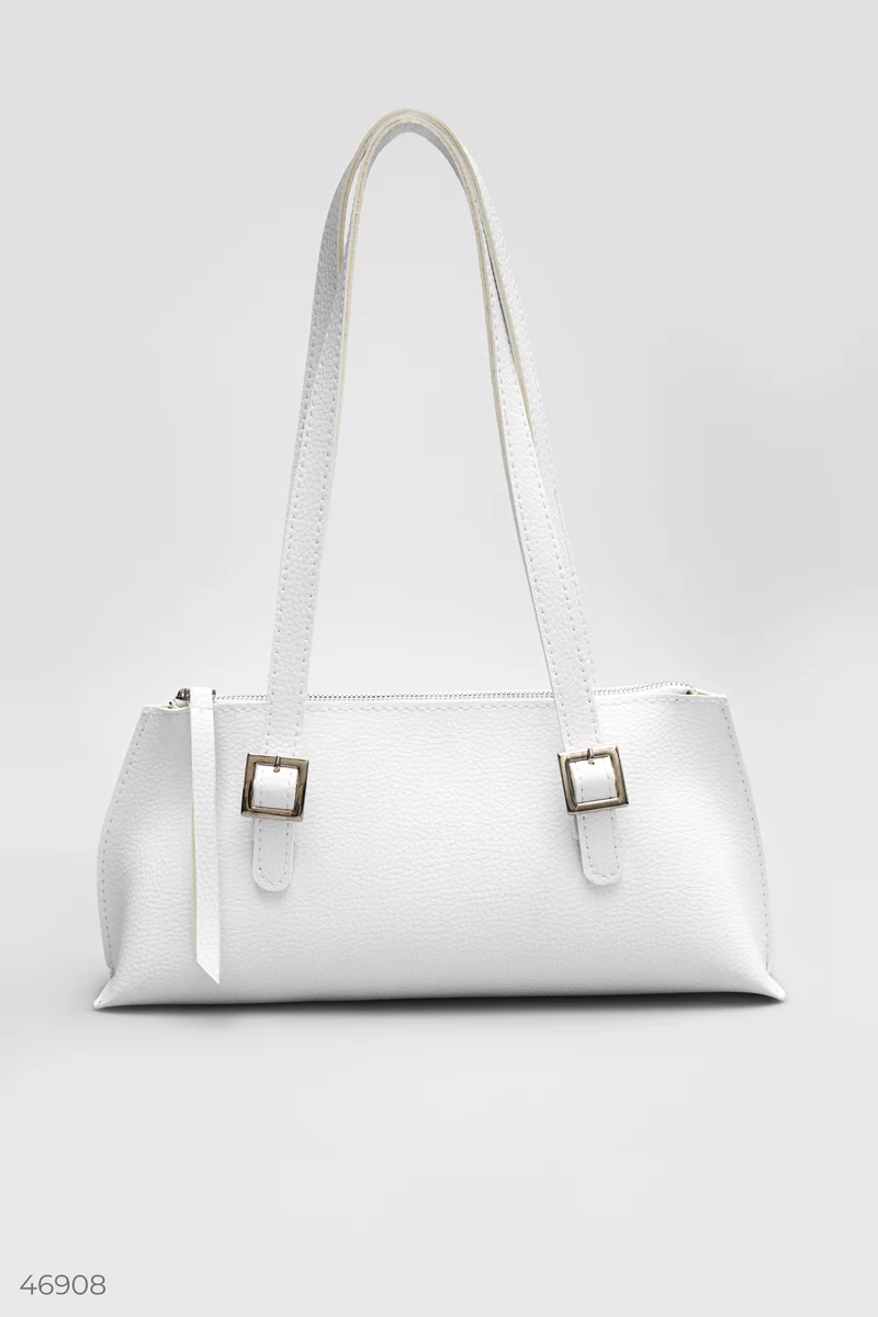 White eco-leather bag with one compartment photo 5