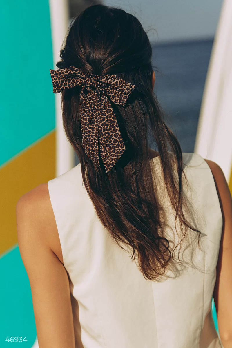 Hair clip bow with leopard print photo 1