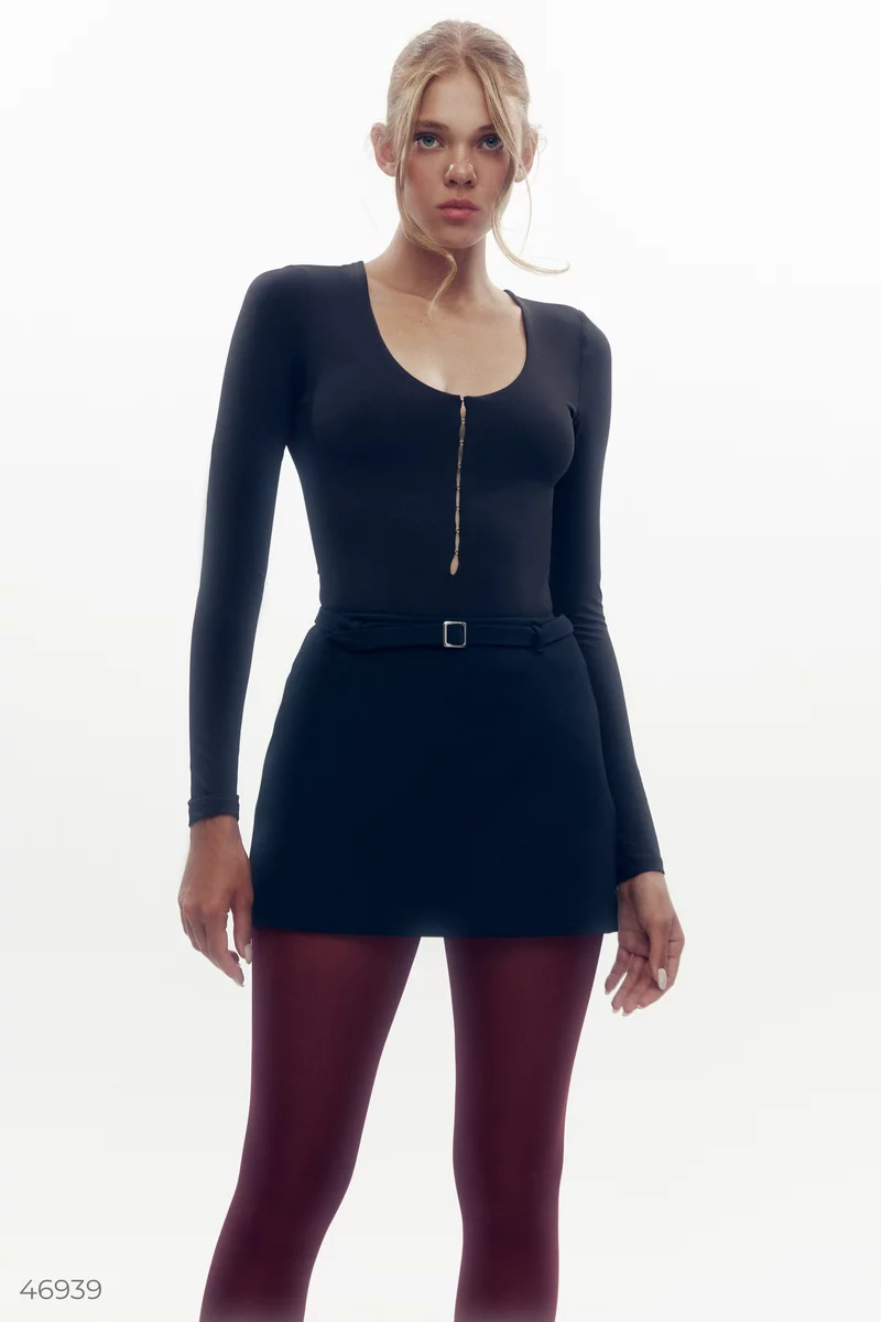 Black bodysuit with long sleeves photo 1