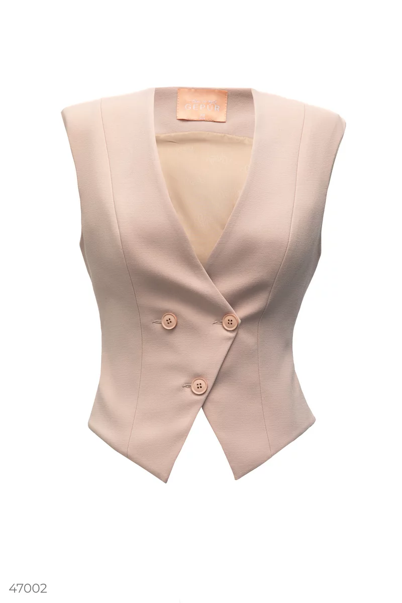 【新品タグ付き】euw nuance collar gilet / beige nuance collar gilet / beige