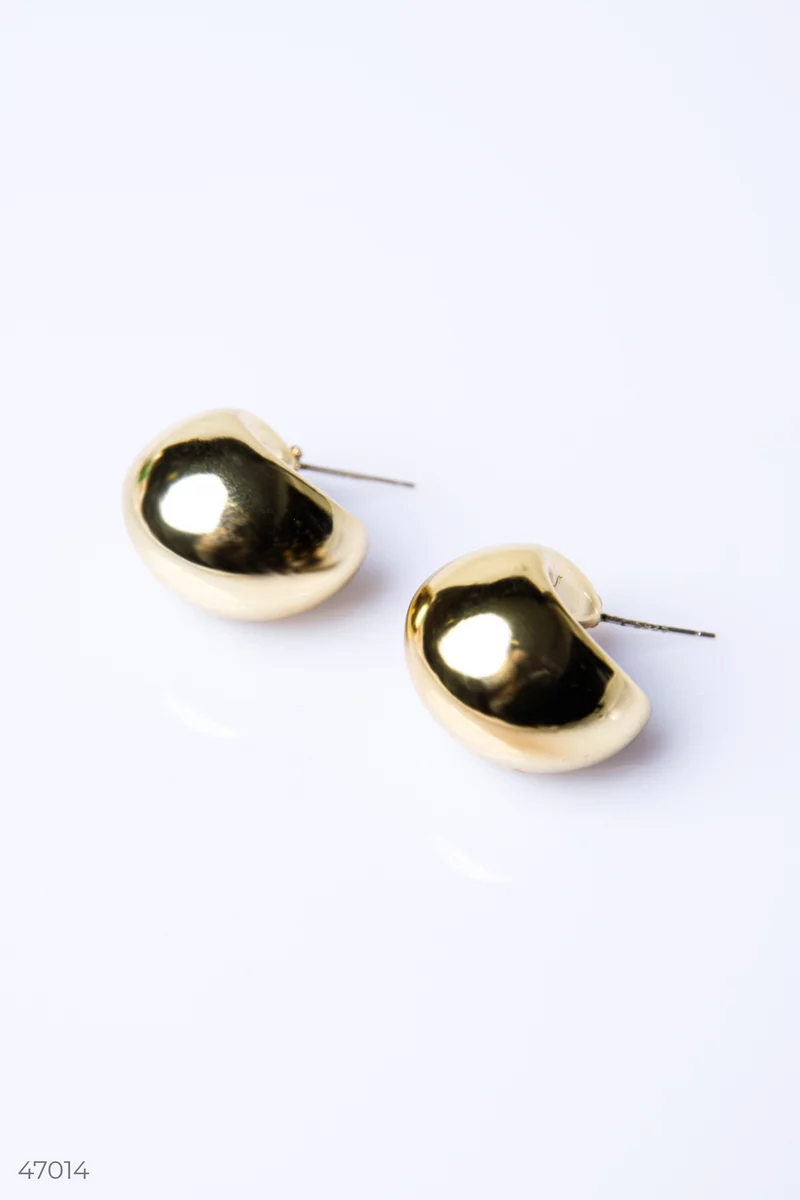 Golden metallic drop earrings photo 1