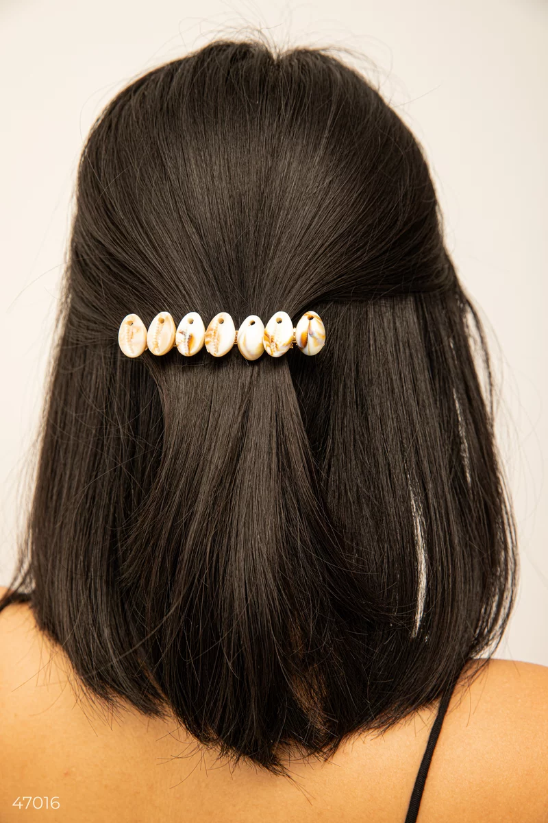 Golden barrette-clamp for hair photo 4