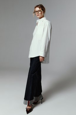 Oversized blue cotton shirt photo 1