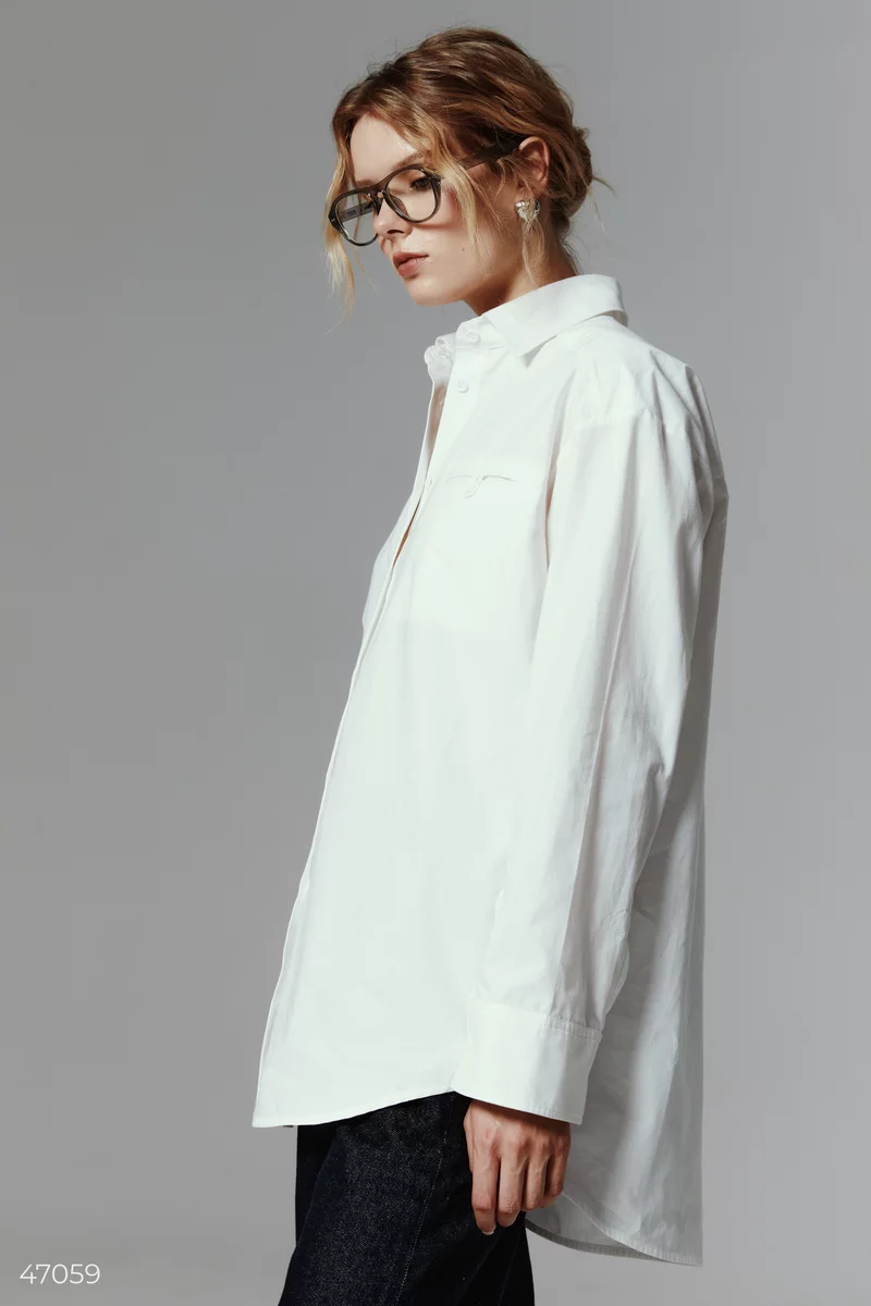 Oversized milk cotton shirt photo 2