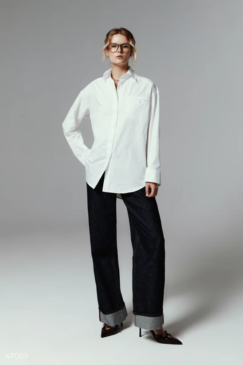 Oversized milk cotton shirt photo 3