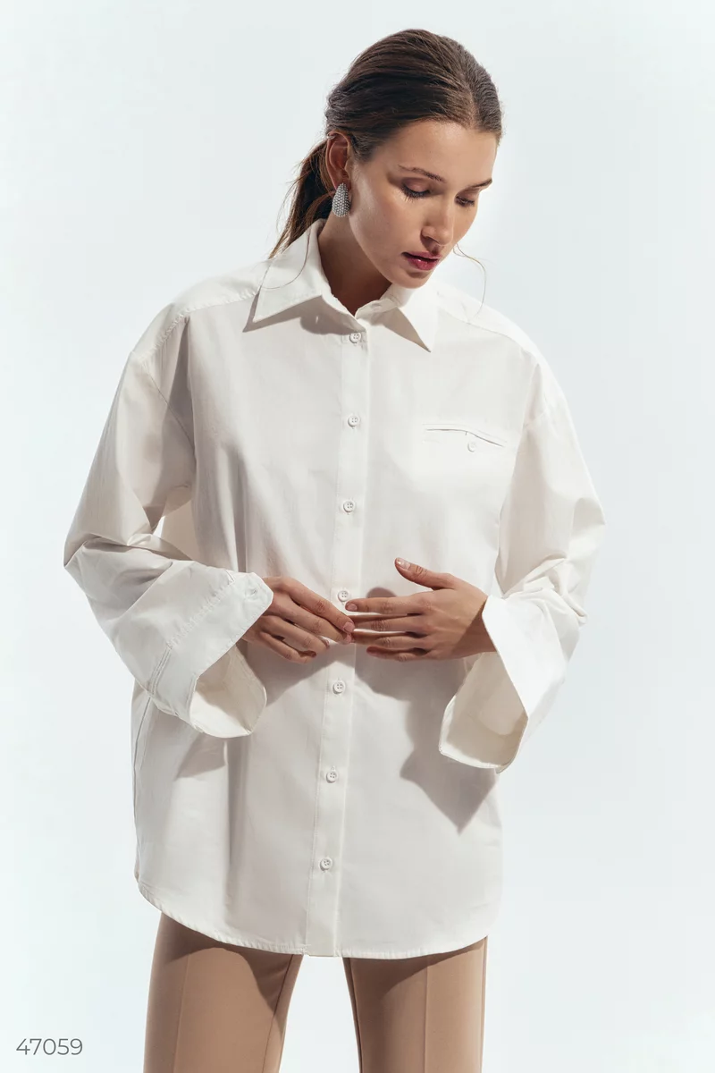 Oversized milk cotton shirt photo 1