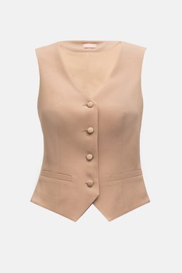 Beige classic vest with buttons