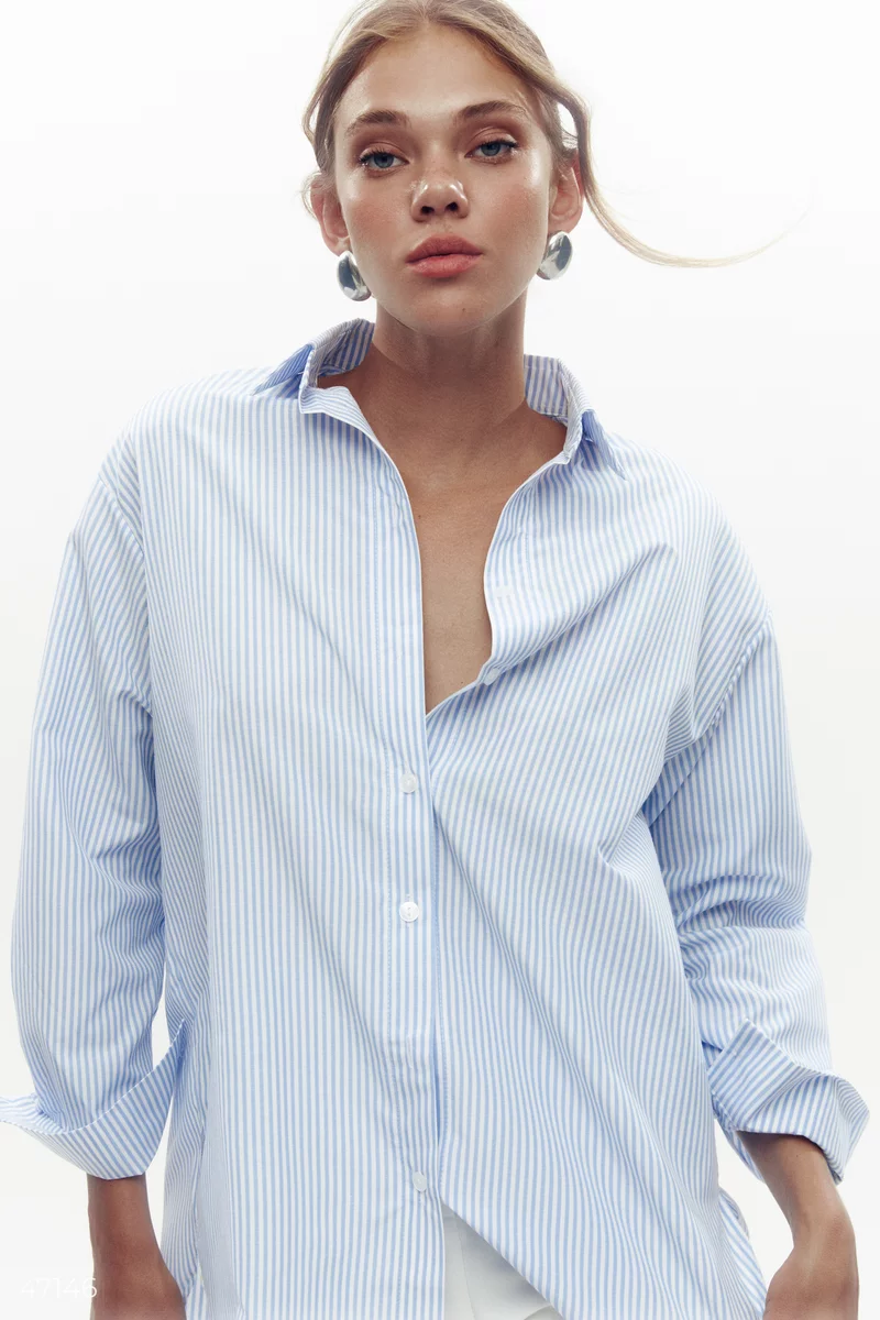 Basic blue striped shirt photo 1