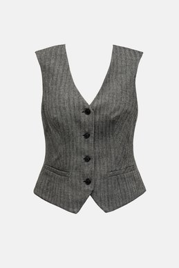 Gray classic vest with buttons