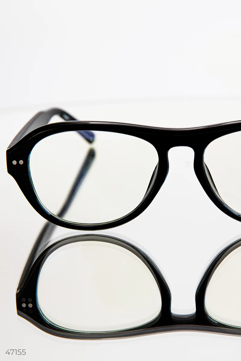 Black glasses with clear lenses photo 2