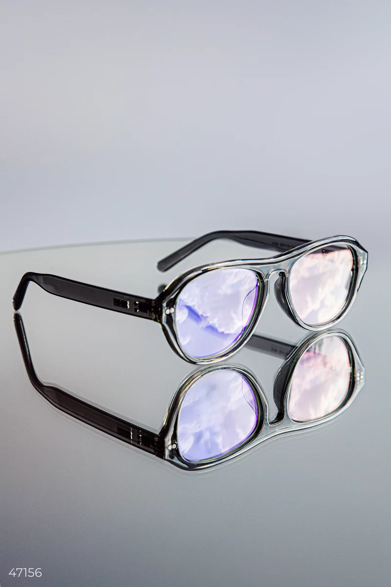 Gray glasses with clear lenses photo 2