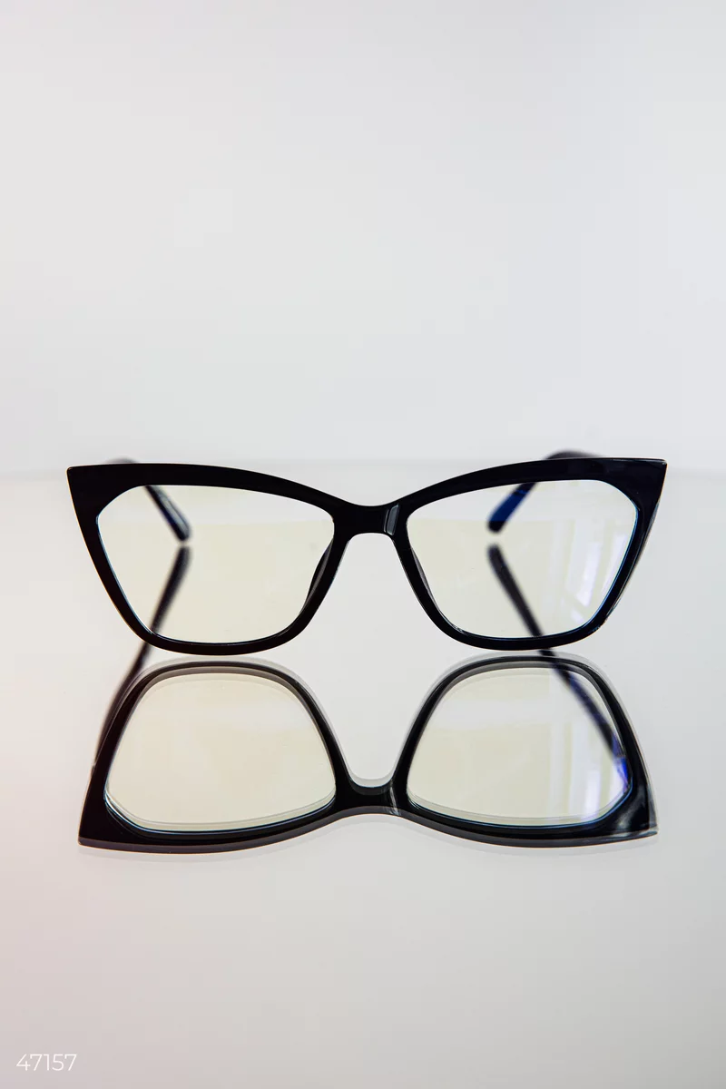 Black fox glasses with a clear lens photo 1