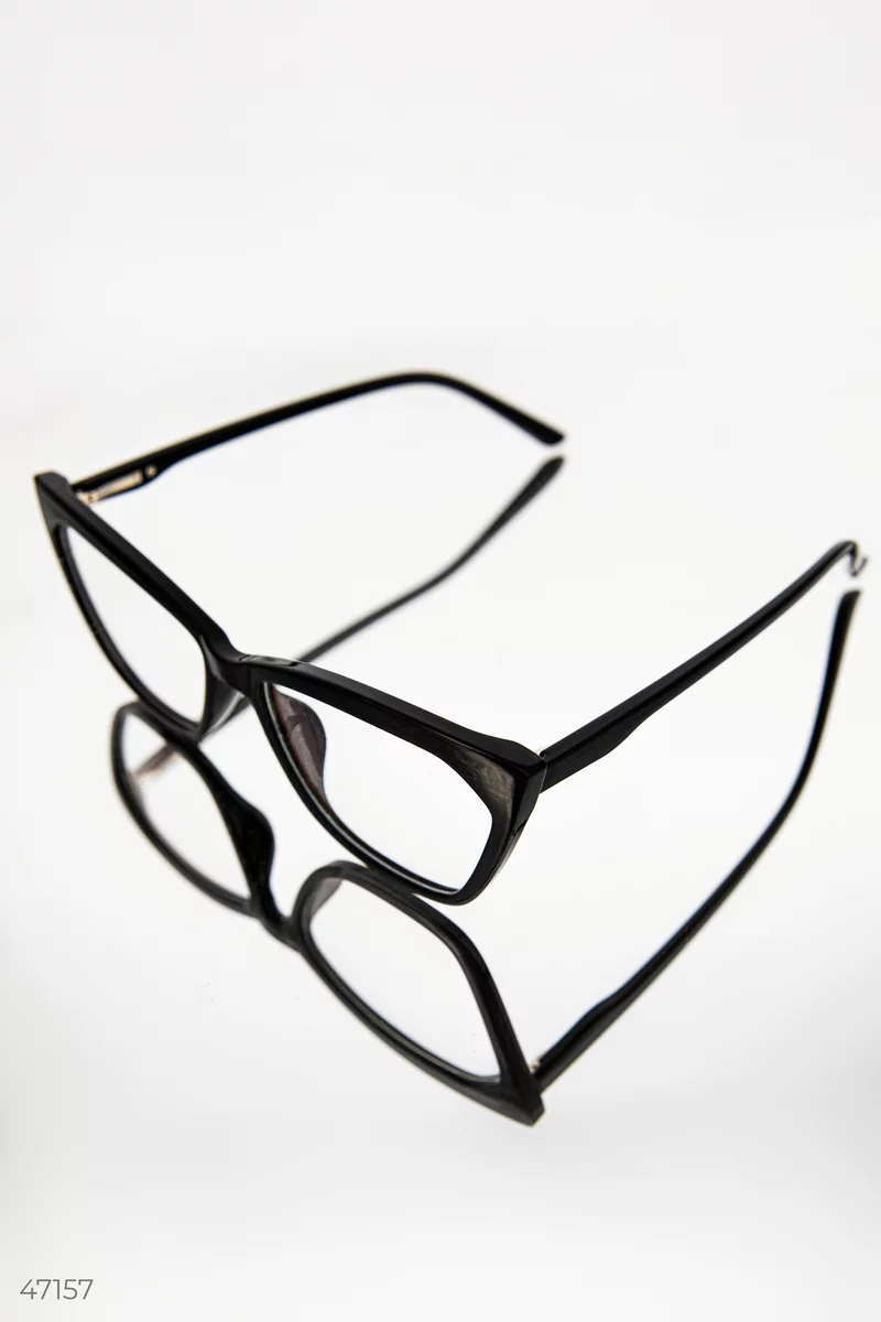 Black fox glasses with a clear lens photo 3