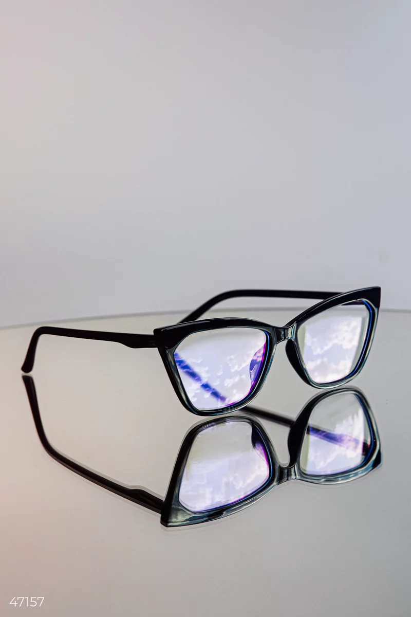 Black fox glasses with a clear lens photo 4