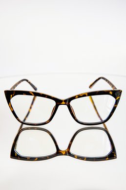 Leopard fox glasses with clear lens