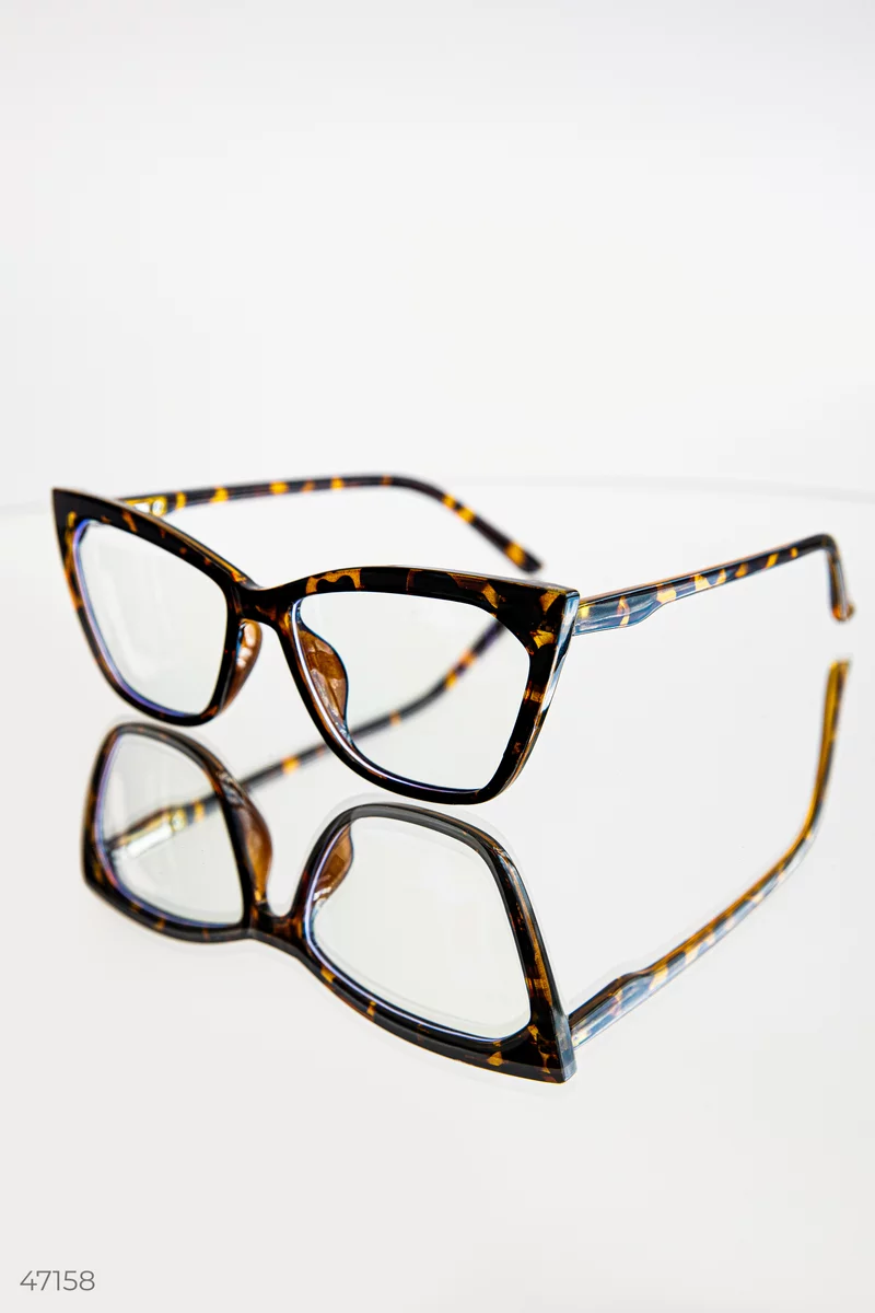 Leopard fox glasses with clear lens photo 3