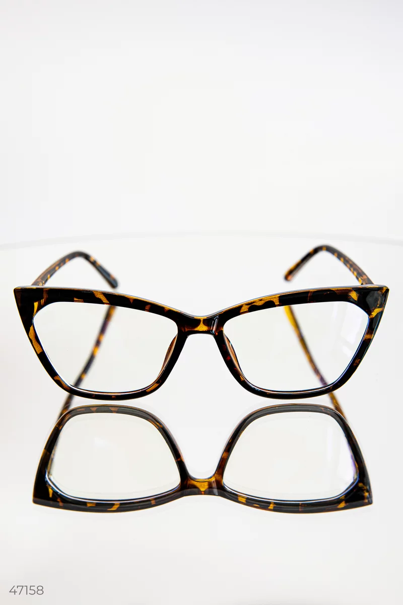 Leopard fox glasses with clear lens photo 4