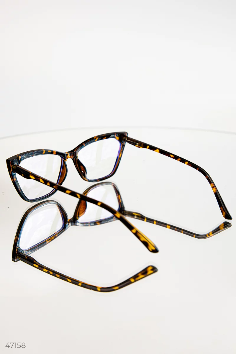 Leopard fox glasses with clear lens photo 5