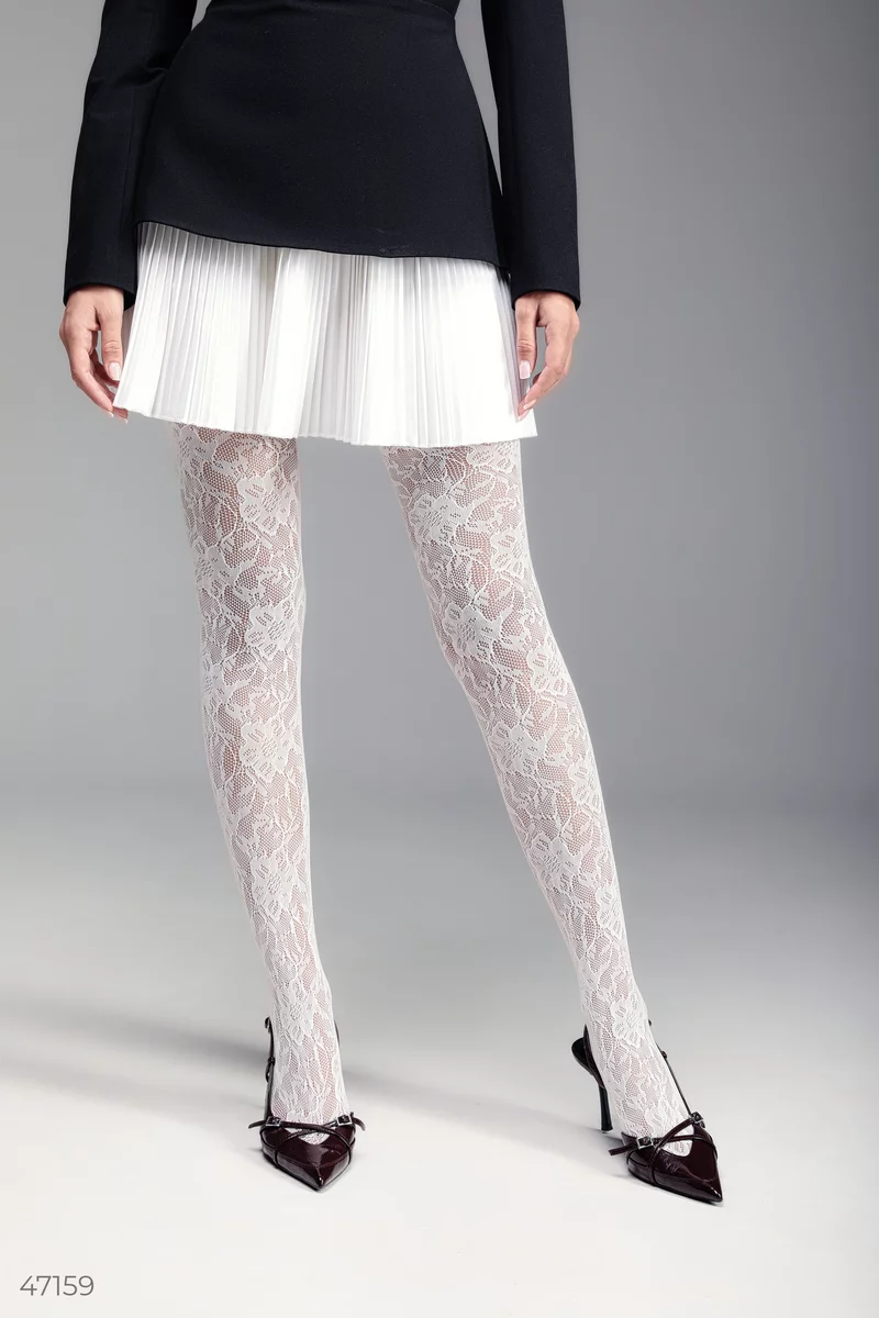 Milk lace tights