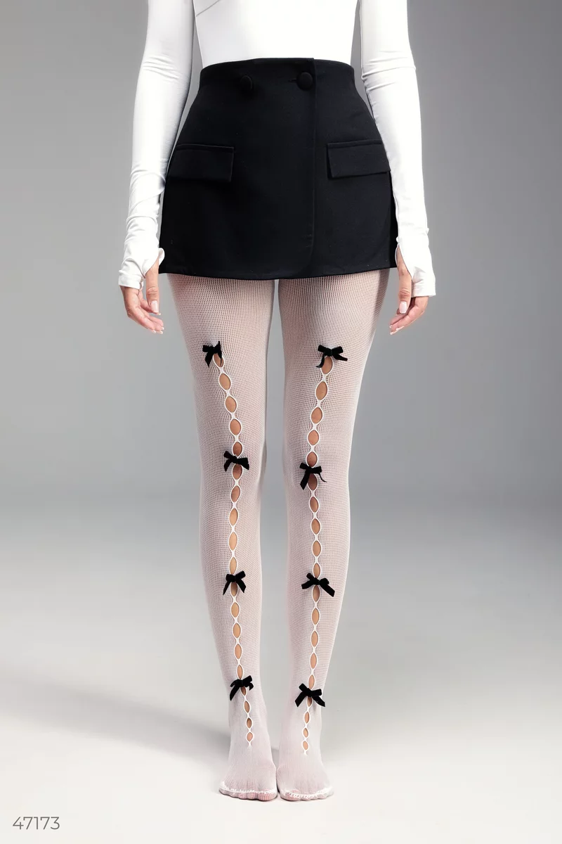 Milk tights with bows photo 1