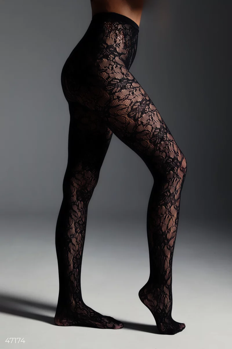 Black lace tights photo 1