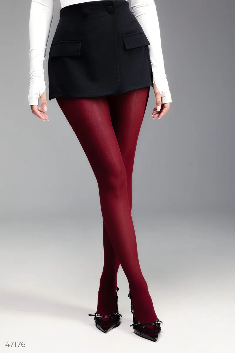 Burgundy tights photo 4