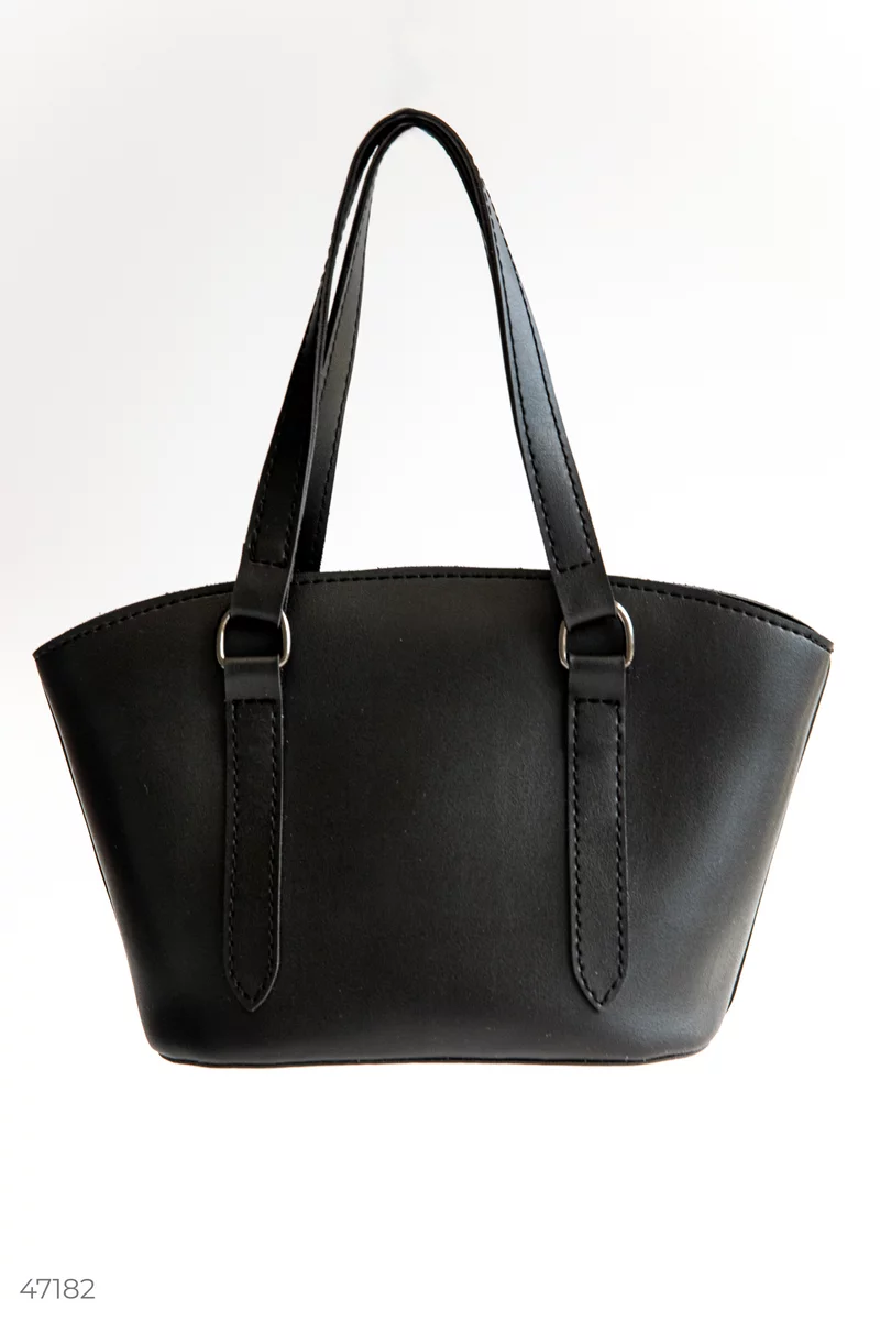 A black bag in the shape of a trapezoid photo 2